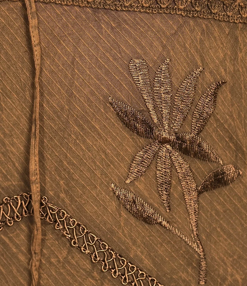 Scully Spaghetti Strap Front Tie Embroidered Midi Dress