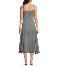 Scully Spaghetti Strap Front Tie Embroidered Midi Dress