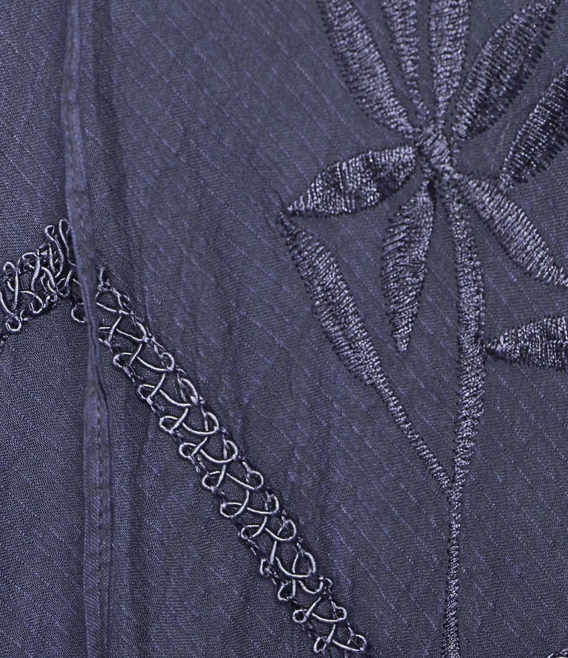 Scully Spaghetti Strap Front Tie Embroidered Midi Dress