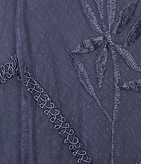 Scully Spaghetti Strap Front Tie Embroidered Midi Dress