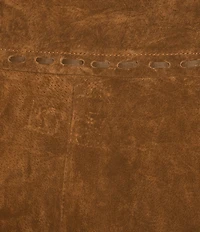 Scully Western Suede Leather High Rise Wrap Fringe Midi Skirt