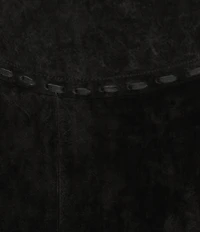 Scully Western Suede Leather High Rise Wrap Fringe Midi Skirt