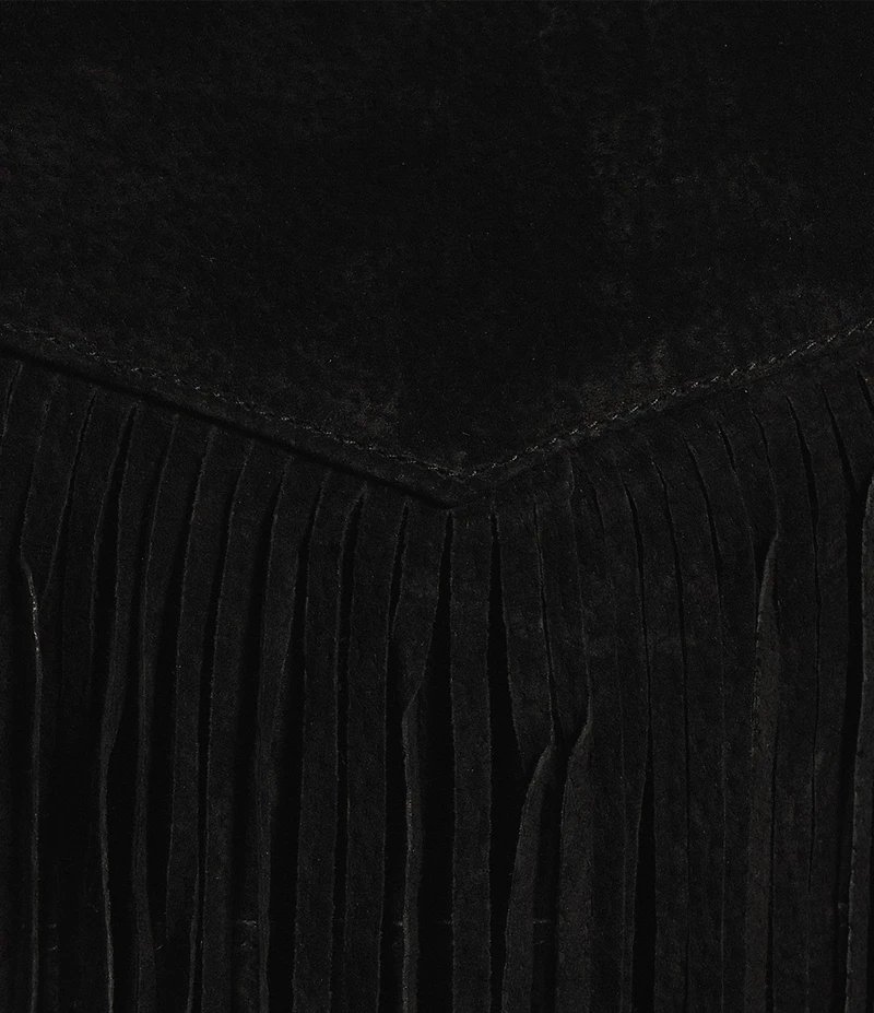 Scully Western Tiered Suede Fringe Mini Skirt