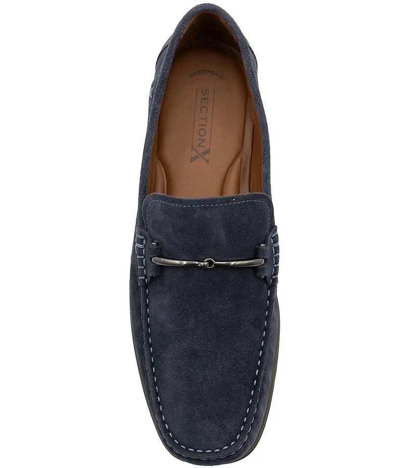 Section X Men's Darion Suede Bit Buckle Loafers
