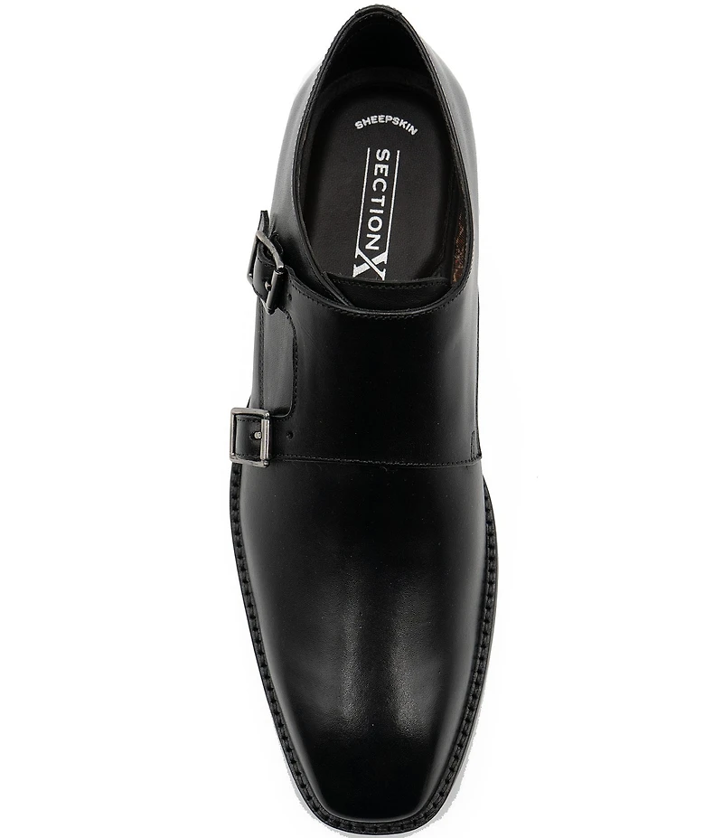 Section X Men's Jeremiah Leather Double Monk Strap Oxfords