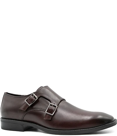 Section X Men's Jeremiah Leather Double Monk Strap Oxfords