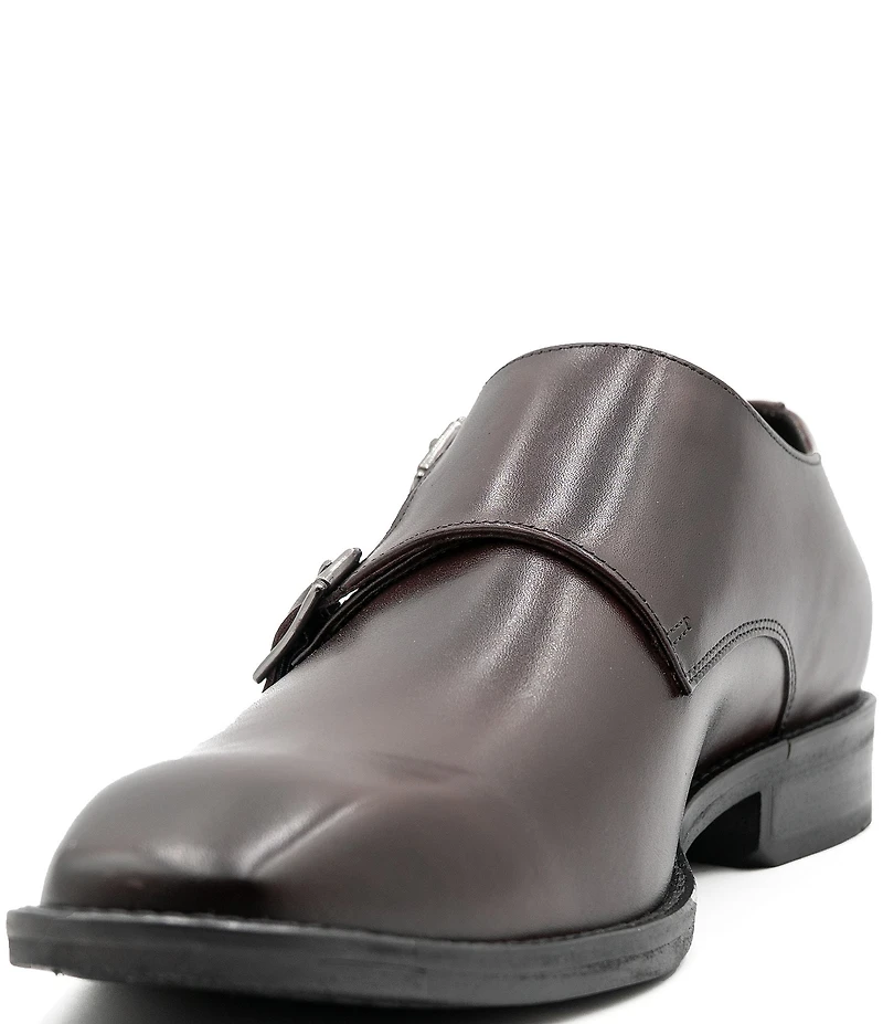 Section X Men's Jeremiah Leather Double Monk Strap Oxfords