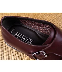 Section X Men's Jeremiah Leather Double Monk Strap Oxfords