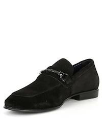 Section X Men's Saint Braid Bit Buckle Venetian Suede Dress Shoes