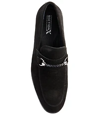 Section X Men's Saint Braid Bit Buckle Venetian Suede Dress Shoes