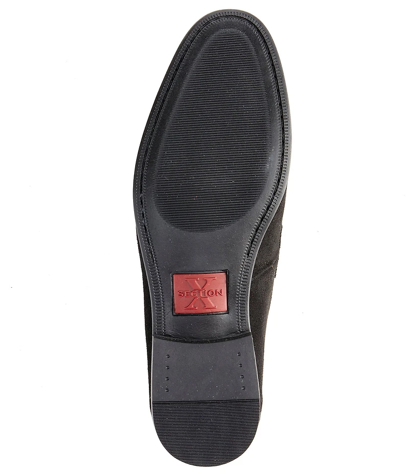 Section X Men's Saint Braid Bit Buckle Venetian Suede Dress Shoes