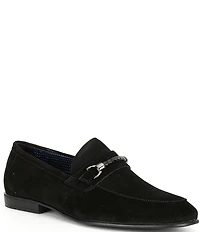 Section X Men's Saint Braid Bit Buckle Venetian Suede Dress Shoes