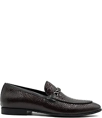 Section X Men's Saint Snake Embossed Leather Chain Hardware Venetian Dress Loafers