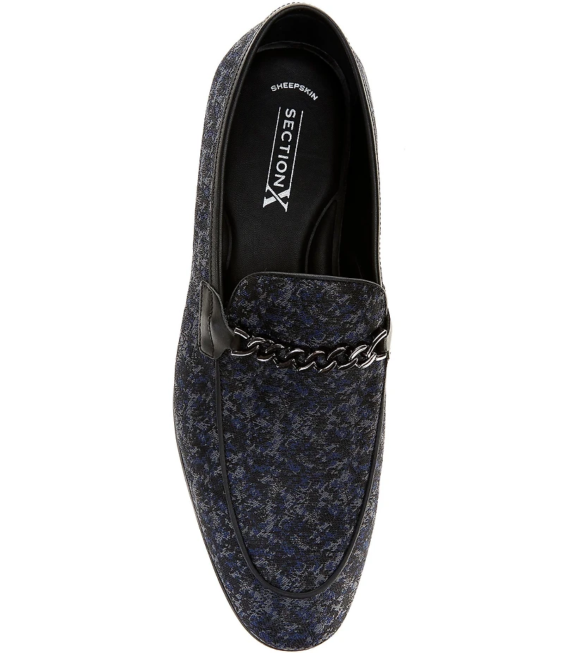 Section X Men's Saint Chain Hardware Venetian Dress Loafers