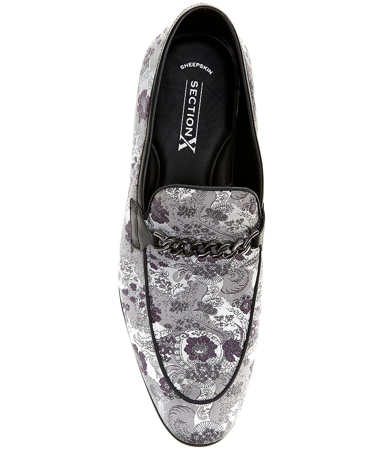 Section X Men's Saint Chain Hardware Venetian Dress Loafers