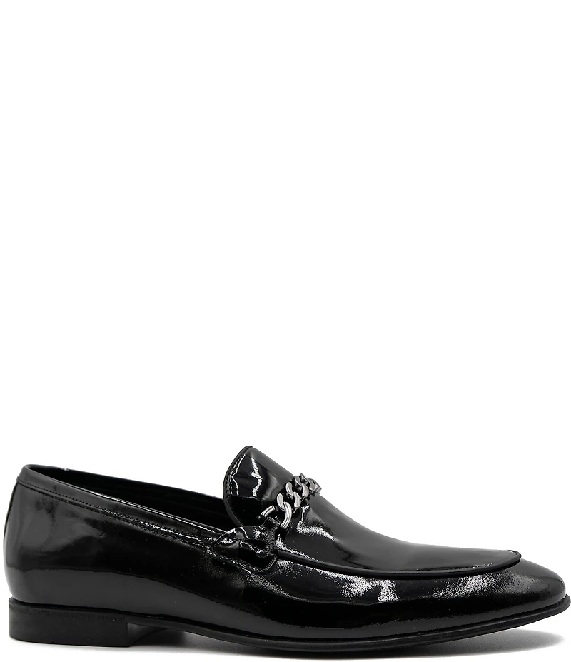 Section X Men's Saint Patent Leather Chain Hardware Dress Venetian Loafers
