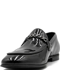 Section X Men's Saint Patent Leather Chain Hardware Dress Venetian Loafers