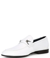 Section X Men's Saint Leather Braid Bit Buckle Dress Venetian Loafers