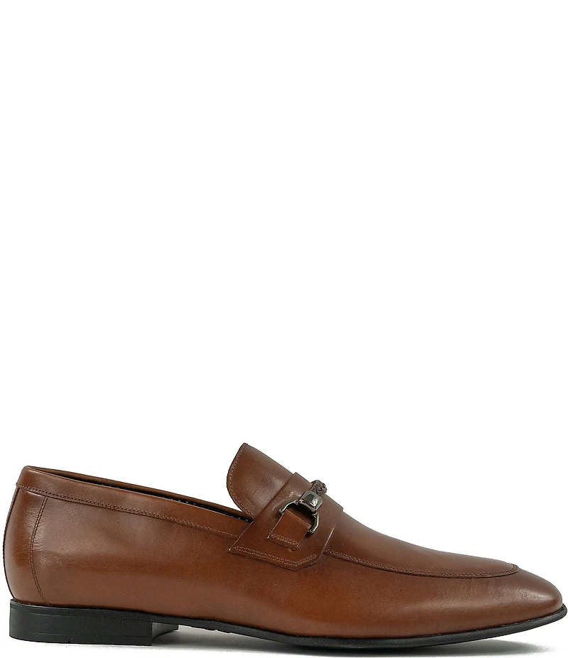Section X Men's Saint Leather Braid Bit Buckle Dress Venetian Loafers