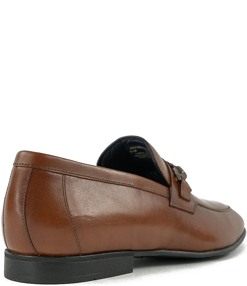 Section X Men's Saint Leather Braid Bit Buckle Dress Venetian Loafers