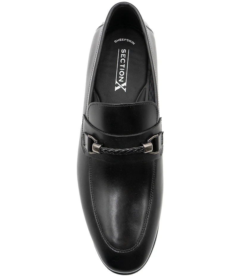 Section X Men's Saint Leather Braided Bit Venetian Dress Loafers