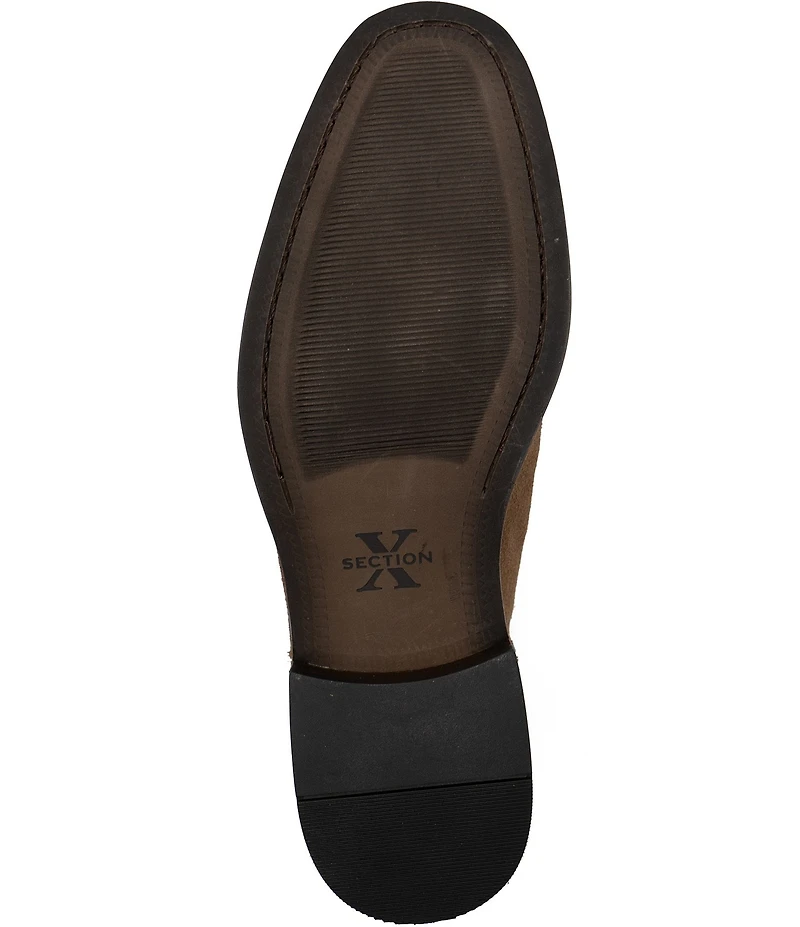 Section X Men's Steven Zip Suede Chelsea Boots