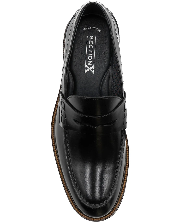 Section X Men's Travis Dress Penny Leather Loafers