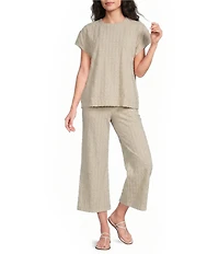 See and Be Seen Coordinating Diamond Textured Glitter Wide Leg Crop Pants