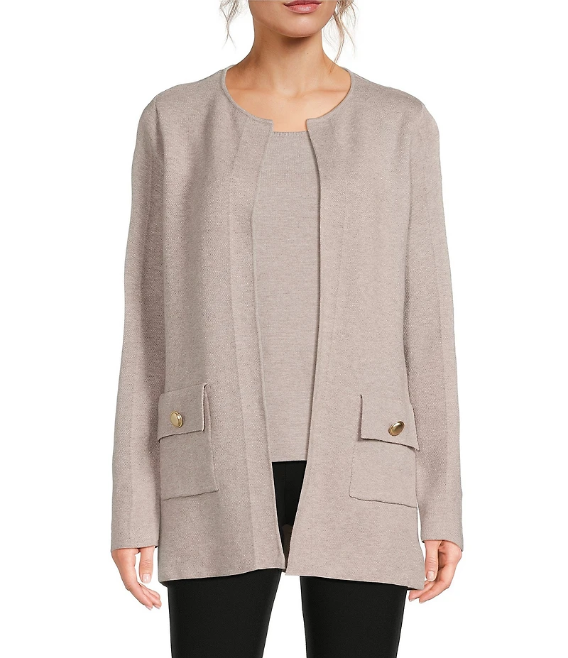 See and Be Seen Coordinating Knit Open Front Cardigan