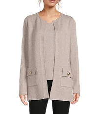 See and Be Seen Coordinating Knit Open Front Cardigan
