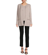See and Be Seen Coordinating Knit Open Front Cardigan