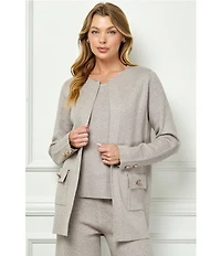 See and Be Seen Coordinating Knit Open Front Cardigan