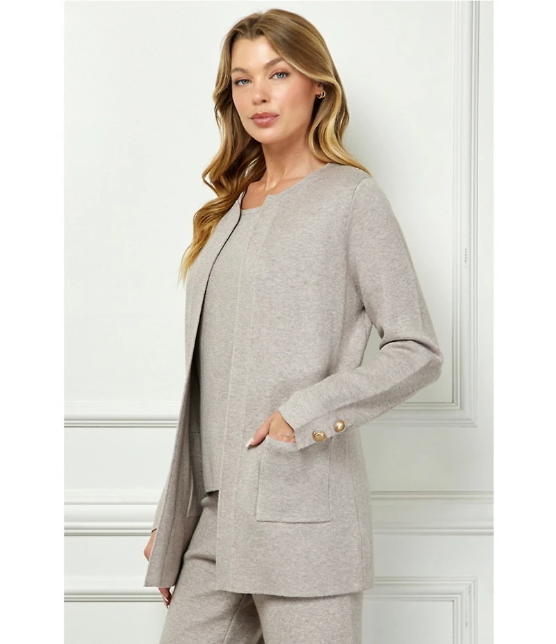 See and Be Seen Coordinating Knit Open Front Cardigan