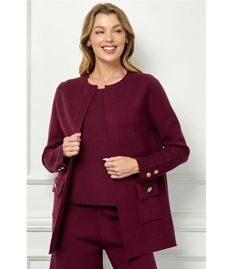 See and Be Seen Coordinating Knit Open Front Cardigan