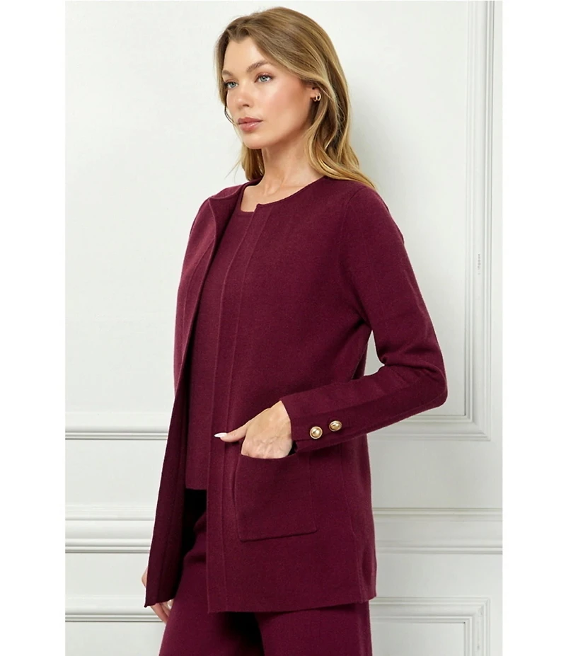 See and Be Seen Coordinating Knit Open Front Cardigan