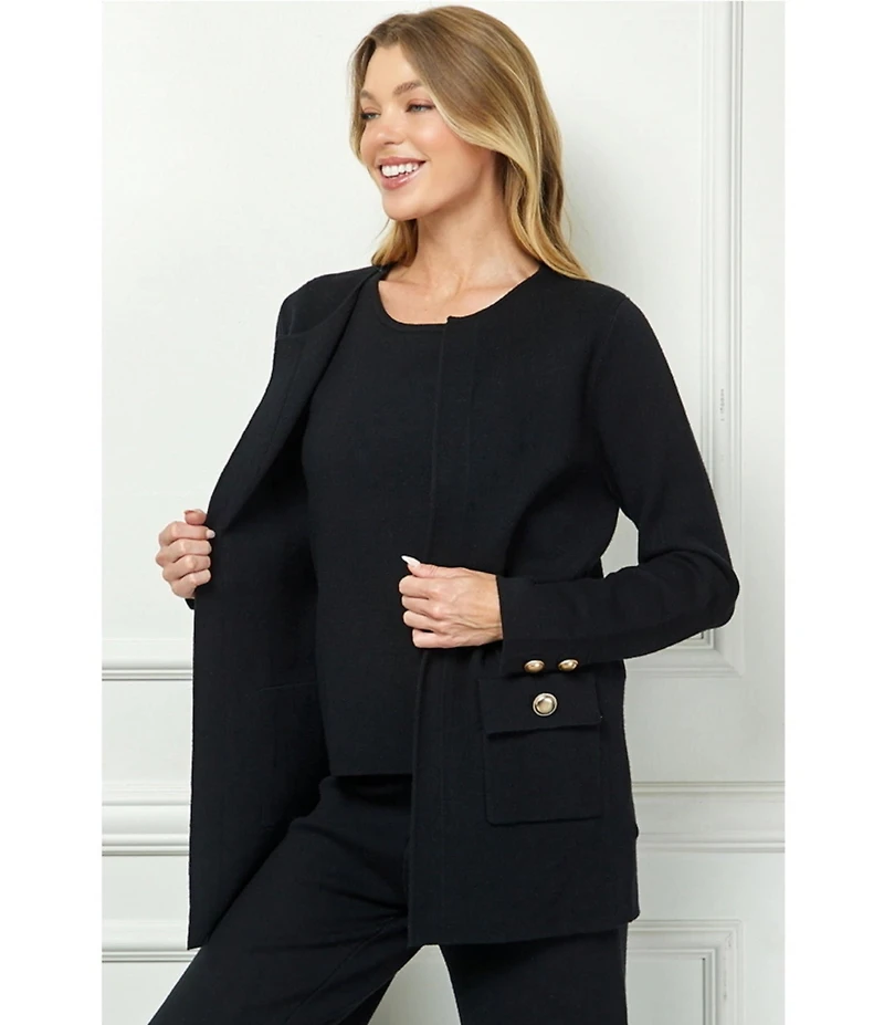 See and Be Seen Coordinating Knit Open Front Cardigan