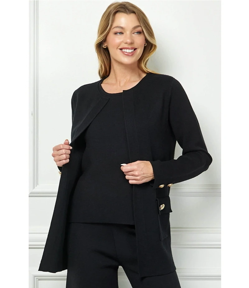 See and Be Seen Coordinating Knit Open Front Cardigan