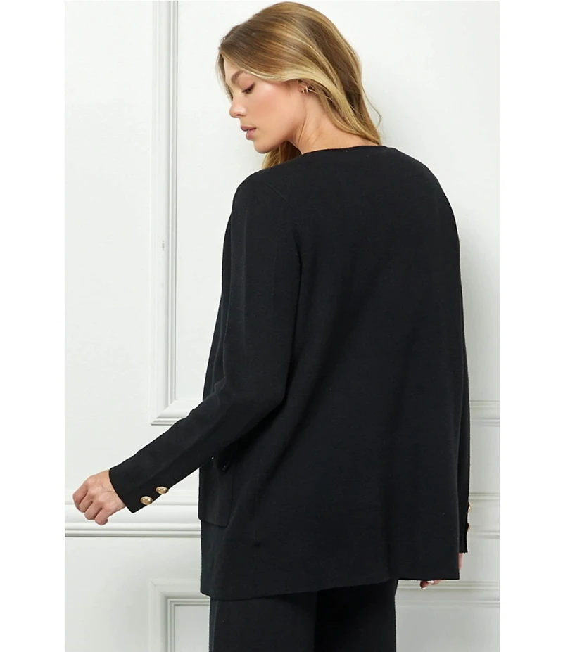 See and Be Seen Coordinating Knit Open Front Cardigan