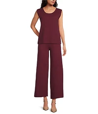 See And Be Seen Coordinating Knit Pull On Wide Leg Pants