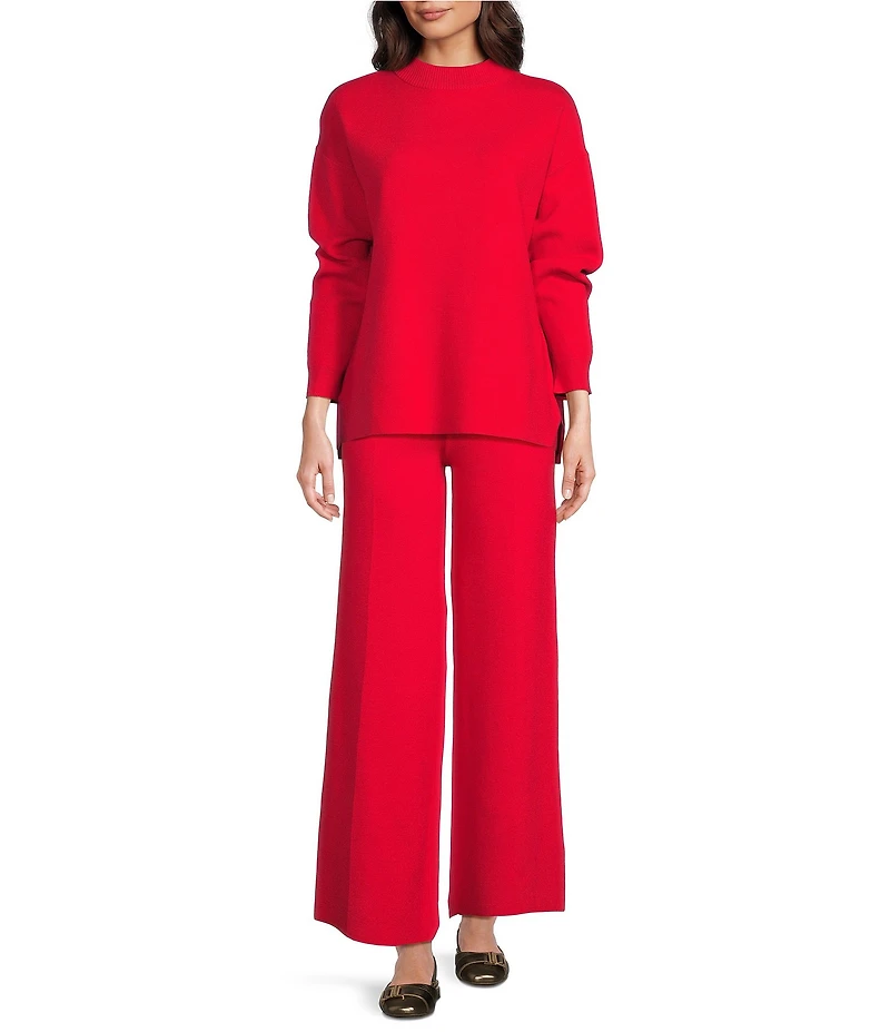 See And Be Seen Coordinating Knit Pull On Wide Leg Pants