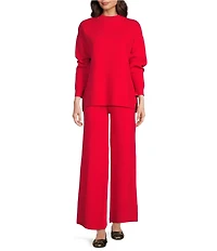See And Be Seen Coordinating Knit Pull On Wide Leg Pants