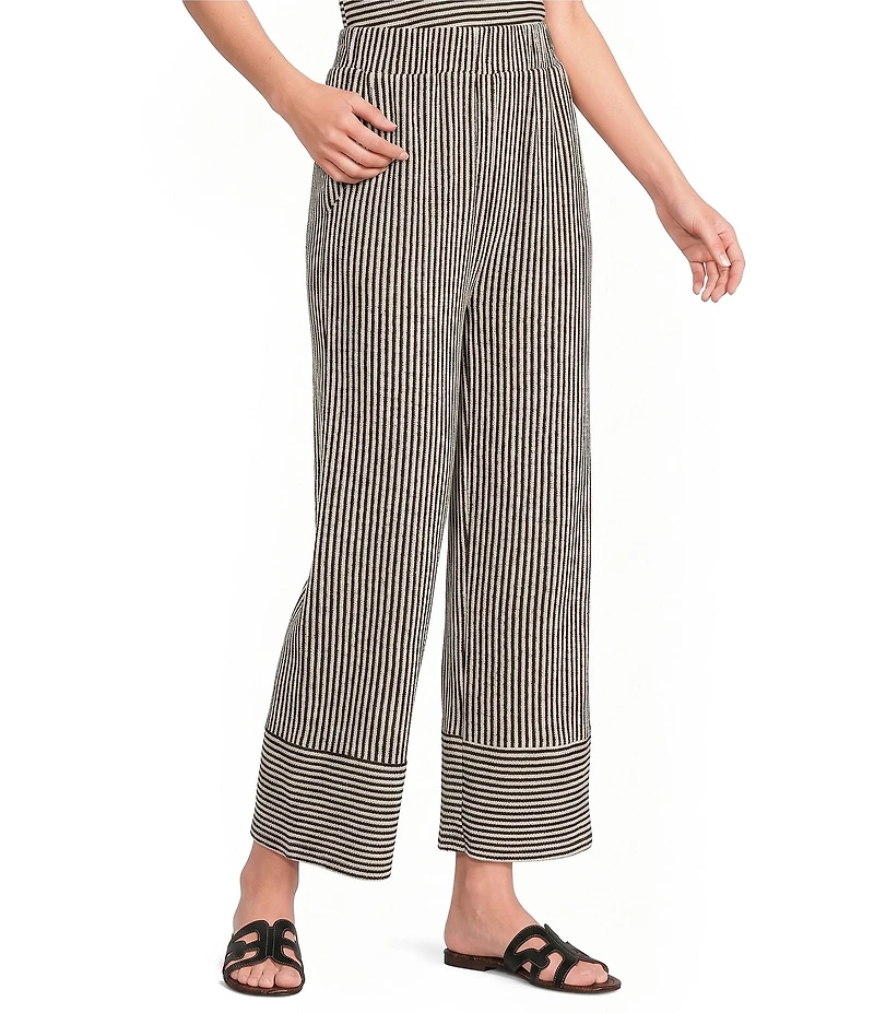 See and Be Seen Coordinating Knit Stripe Pull-On Wide Leg Pants