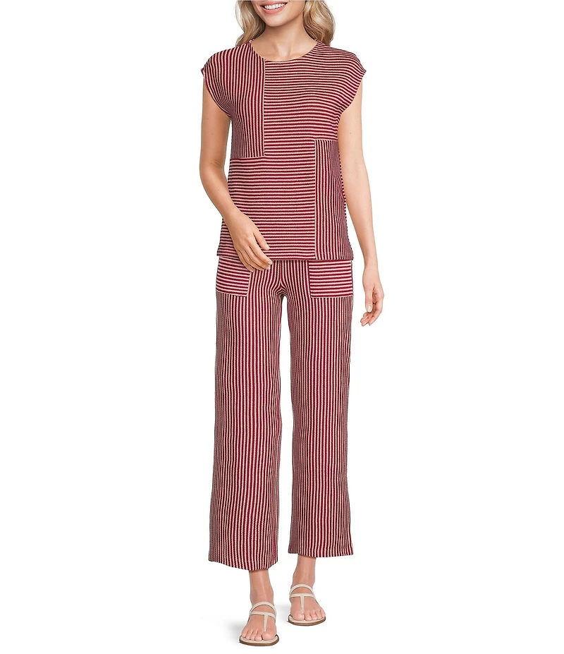See And Be Seen Coordinating Mixed Stripe Straight Leg Pants