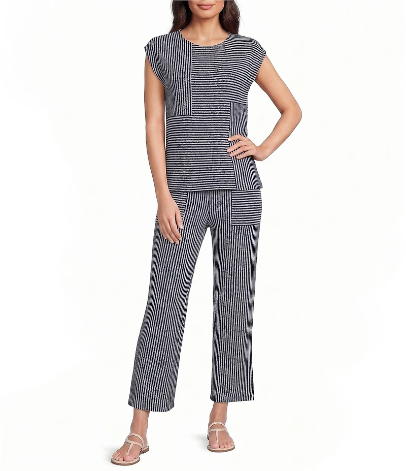 See And Be Seen Coordinating Mixed Stripe Straight Leg Pants