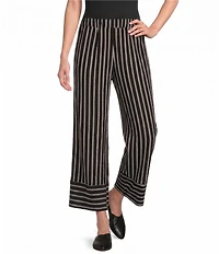 See and Be Seen Coordinating Textured Knit Stripe Wide Leg Crop Pants