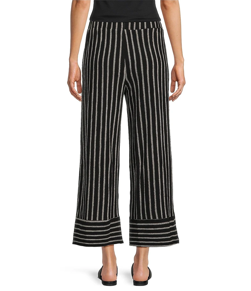 See and Be Seen Coordinating Textured Knit Stripe Wide Leg Crop Pants