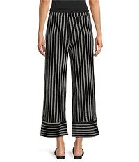 See and Be Seen Coordinating Textured Knit Stripe Wide Leg Crop Pants