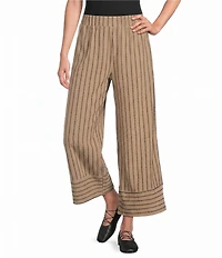 See and Be Seen Coordinating Textured Knit Stripe Wide Leg Crop Pants