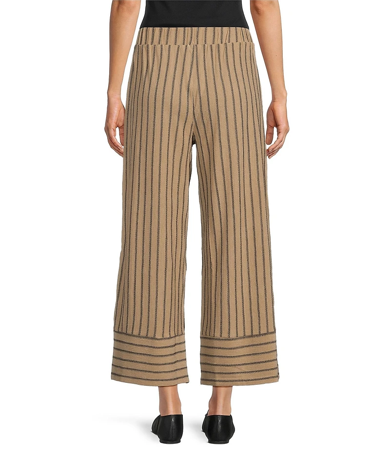 See and Be Seen Coordinating Textured Knit Stripe Wide Leg Crop Pants