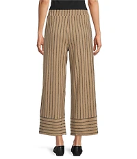 See and Be Seen Coordinating Textured Knit Stripe Wide Leg Crop Pants